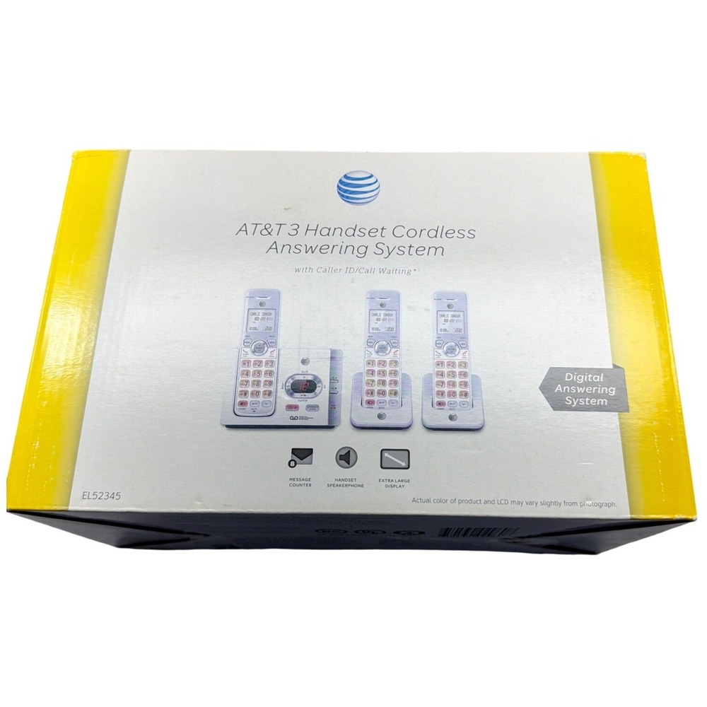 AT&T EL52345 3 Handset Cordless Answering System DECT‎ 6.0 Digital Phone Silver